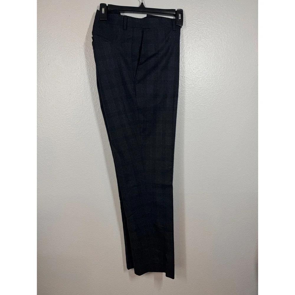 Banana Republic Dress Pants Mens 36x32 Gray Plaid Vitaler Barberis Canonico Wool